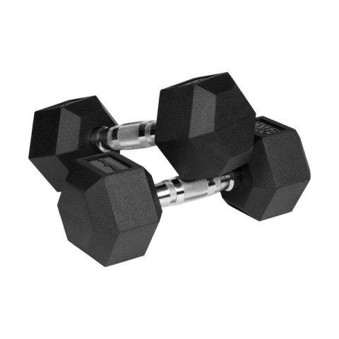 Hantle żeliwne gumowane HEX 2x9 kg REBEL ACTIVE Rebel
