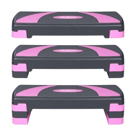 Step do aerobiku i ćwiczeń fitness REBEL ACTIVE RBA-3225-PU, 3 stopnie, szaro-fioletowy Rebel