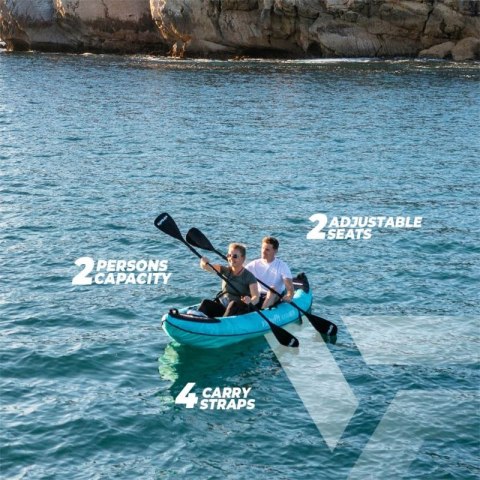VIRTUFIT KAJAK 335 - TURKUSOWY - Z SIEDZENIAMI KAJAKOWYMI I TORBĄ DO NOSZENIA Virtufit