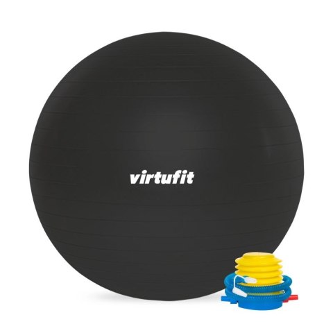 VIRTUFIT PIŁKA GIMNASTYCZNA ANTI-BURST PRO Z POMPKĄ SZARA 65 CM Virtufit
