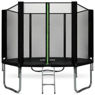 VIRTUFIT TRAMPOLINA Z SIATKĄ BEZPIECZEŃSTWA - CZARNA - 305 CM Virtufit