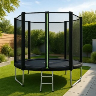 VIRTUFIT TRAMPOLINA Z SIATKĄ BEZPIECZEŃSTWA - CZARNA - 305 CM Virtufit