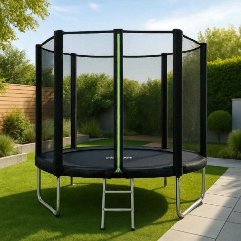 VIRTUFIT TRAMPOLINA Z SIATKĄ BEZPIECZEŃSTWA - CZARNA - 305 CM Virtufit