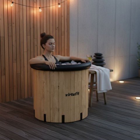 VIRTUFIT WANNA LODOWA XXL - 375 LITRÓW - IMITACJA DREWNA - Z AKCESORIAMI Virtufit