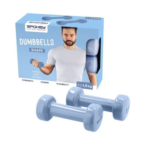 Hantle winylowe Spokey Shape 2x1,5 kg 941964 Spokey