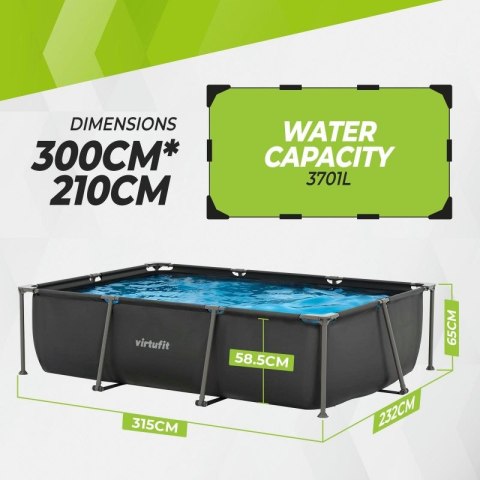 VIRTUFIT PROSTOKĄTNY BASEN - 300 X 210 CM - Z POMPĄ FILTRUJĄCĄ Virtufit