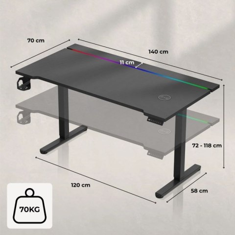 Biurko gamingowe Huzaro Hero 8.7 RGB Huzaro