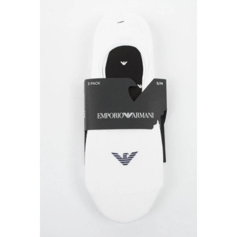 Emporio Armani skarpety mikrostopki Calza bawełna białe 3-Pack Emporio Armani