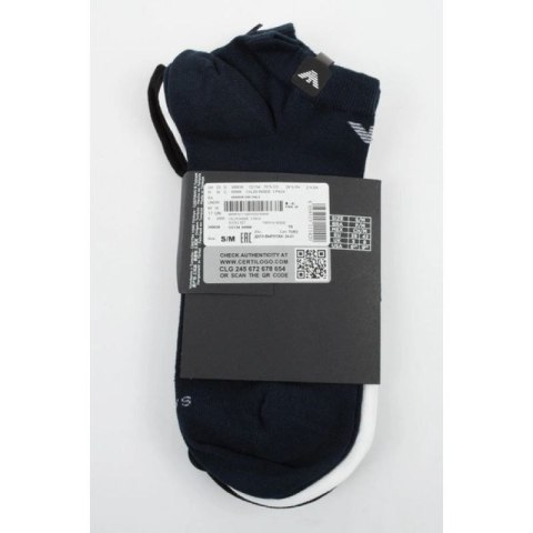 Emporio Armani skarpety stopki Calza bawełna wygodne 3-Pack granatowe czarne białe Emporio Armani