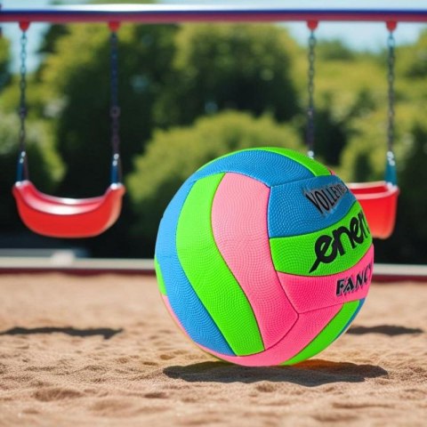 PIŁKA SIATKOWA PLAŻOWA FANCY ENERO RÓŻOWY NIEBIESKI ZIELONY Enero