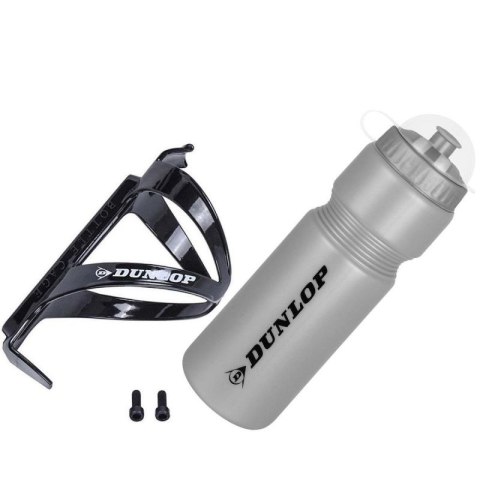 BIDON ROWEROWY DUNLOP 750ML Z KOSZYKIEM SREBRNY Dunlop