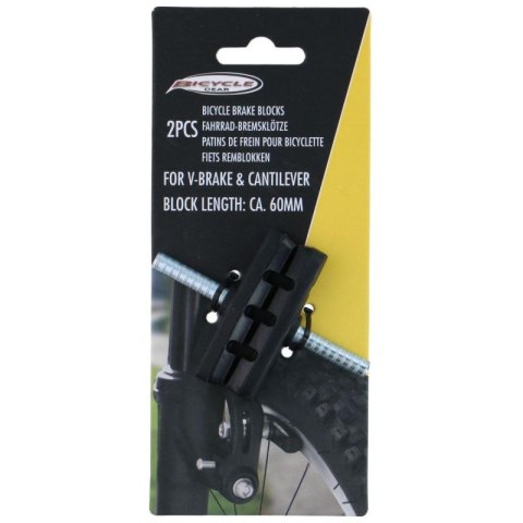 KLOCKI HAMULCOWE 2SZT MOCOWANIE NA TRZPIEŃ 60MM BICYCLE GEAR Bicycle Gear