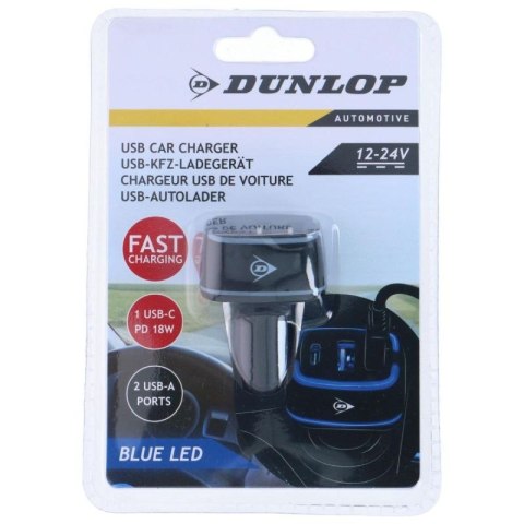 ŁADOWARKA SAMOCHODOWA MULTI 2x USB A + USB C DUNLOP Dunlop