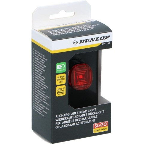 LAMPKA ROWEROWA NA TYŁ LED USB-C CERTYFIKAT DUNLOP Dunlop