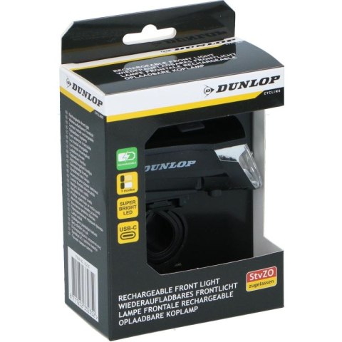 LAMPKA ROWEROWA PRZEDNIA LED USB-C CERTYFIKAT 3 TRYBY DUNLOP Dunlop