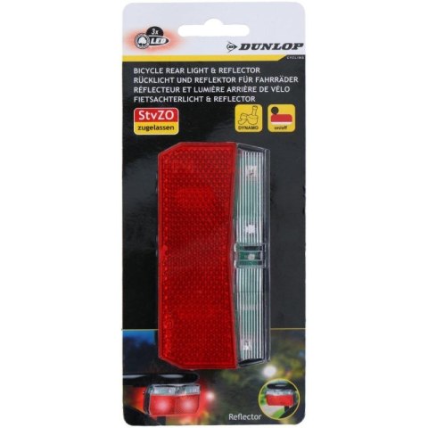 TYLNE ŚWIATŁO ROWEROWE 3 LED SMD DUNLOP ZASILANIE DYNAMO Dunlop