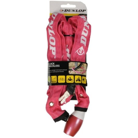 ZAPIĘCIE ROWEROWE DUNLOP ŁAŃCUCH NA ZAMEK DŁ.120CM - RÓŻ Dunlop