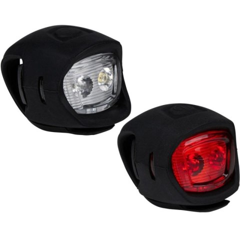 ZESTAW SILIKONOWYCH LAMP ROWEROWYCH LED PRZÓD I TYŁ BLACK DUNLOP Dunlop