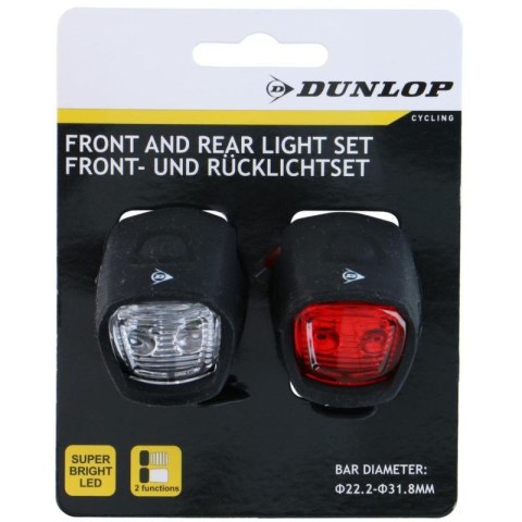 ZESTAW SILIKONOWYCH LAMP ROWEROWYCH LED PRZÓD I TYŁ BLACK DUNLOP Dunlop