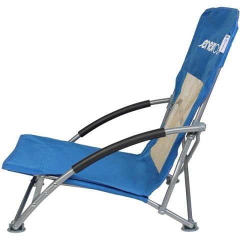 FOTEL TURYSTYCZNO PLAŻOWY Z PODŁOKIETNIKAMI 55x58x64CM SKŁADANY NIEBIESKI