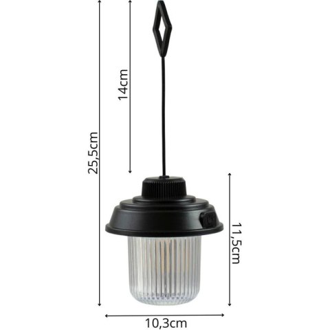 LATARKA LAMPA CAMPING USB 3 RODZAJE ŚWIATŁA REDCLIFFS CZARNY Redcliffs