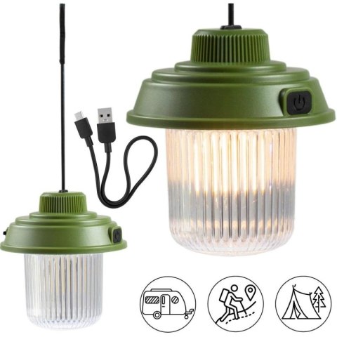 LATARKA LAMPA CAMPING USB 3 RODZAJE ŚWIATŁA REDCLIFFS KHAKY Redcliffs