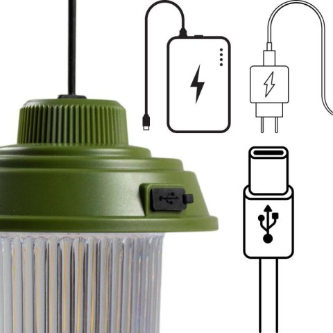 LATARKA LAMPA CAMPING USB 3 RODZAJE ŚWIATŁA REDCLIFFS KHAKY Redcliffs