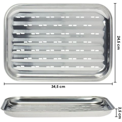 BLASZKA TACKA DO GRILLOWANIA 34x24CM STAL NIERDZEWNA