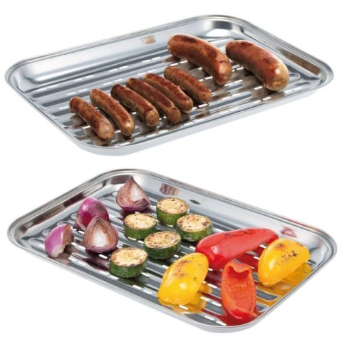 BLASZKA TACKA DO GRILLOWANIA 34x24CM STAL NIERDZEWNA
