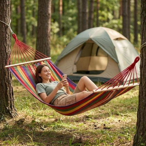 HAMAK OGRODOWY 1 OSOBOWY 200X80CM Z DRĄŻKIEM 1064048