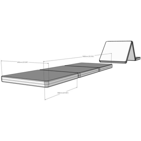 MATERAC GIMNASTYCZNY SKŁADANY SZARY 180CM BENCHK Benchk