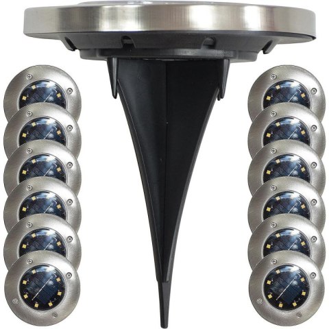 LAMPA SOLARNA 8 LED SMD DO WBICIA W PODŁOŻE KPL.12SZT