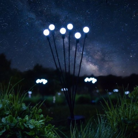 LAMPA SOLARNA TAŃCZĄCE NA WIETRZE KULECZKI BIAŁE 6 LED 72CM ZIMNY BIAŁY