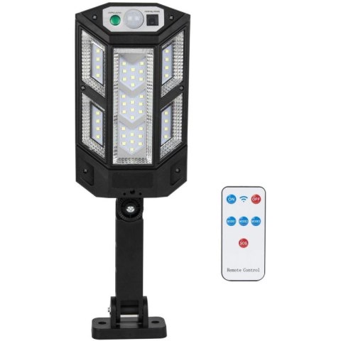 LAMPA ULICZNA LATARNIA SOLARNA 43LED + PILOT CZUJNIK RUCHU I ZMIERZCHU