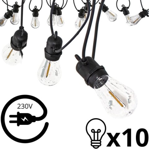 PARTY LIGHT GIRLANDA ZEWNĘTRZNA 10 ŻARÓWEK 10LED 8M 230V