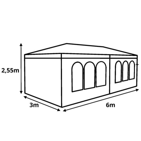 PAWILON NAMIOT OGRODOWY CATERINGOWY PE 6x3M + 6 ŚCIANEK BIAŁY