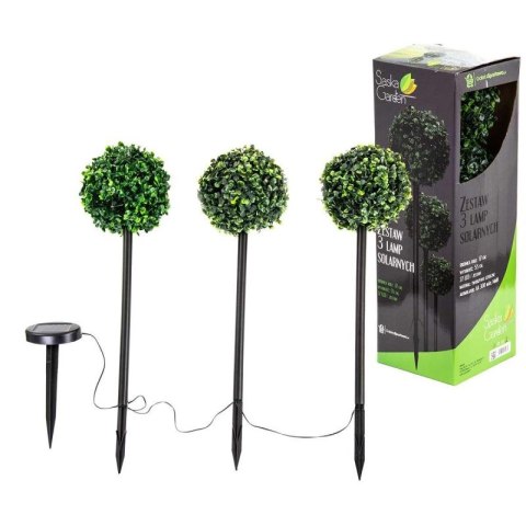 ZESTAW LAMP SOLARNYCH 3 KUL BUKSZPANOWYCH 27 LED