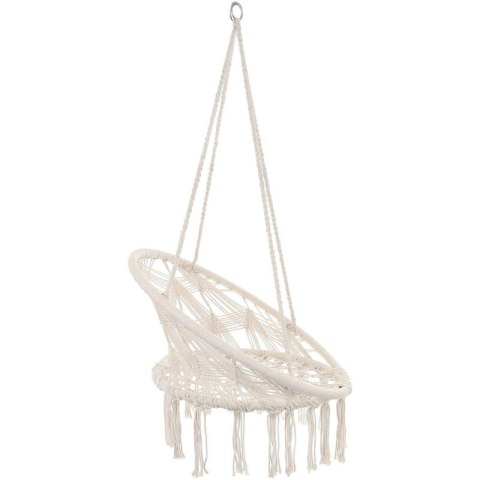 HAMAK AŻUROWY FOTEL WISZĄCY BOCIANIE GNIAZDO 80x60CM BIAŁY NEW STYL