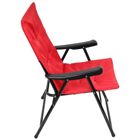 KRZESŁO OGRODOWE SKŁADANE 59X66X45/90CM Z PODUSZKĄ CZERWONE