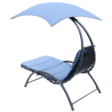 LEŻAK FOTEL Z PARASOLEM BERGAMO 200x125x180CM GRANAT