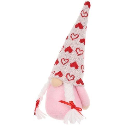 SKRZAT GNOM 20CM DEKORACJA WALENTYNKOWA GIRL RÓŻOWA