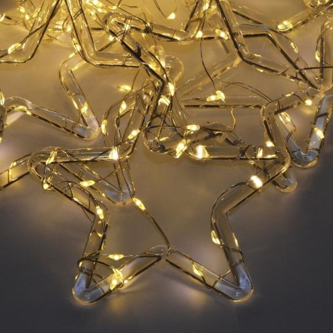 LAMPKI CHOINKOWE KURTYNA ŚWIETLNA 200x200 CM 415LED CIEPŁY BIAŁY GWIAZDKI