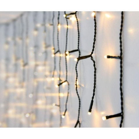 LAMPKI CHOINKOWE KURTYNA ŚWIETLNA ZEW 360 LED STEROWNIK TIMER CIEPŁY BIAŁY KABEL ZIELONY Koopman