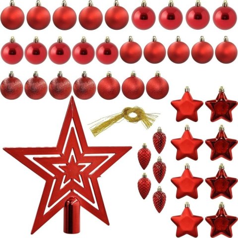 BOMBKA DEKORACYJNA PLASTIKOWA BEZPIECZNA 40SZT CZERWONY MICA MICA