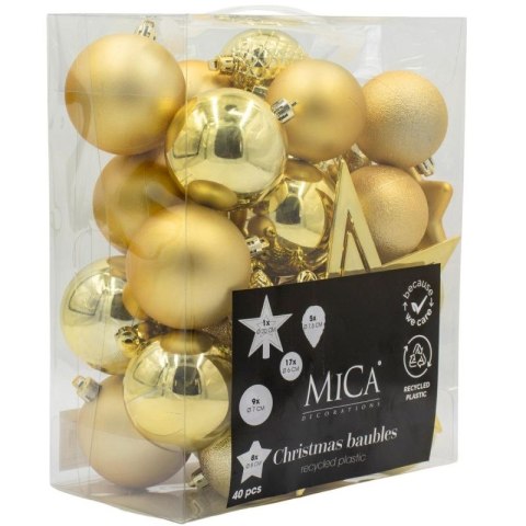 BOMBKA DEKORACYJNA PLASTIKOWA BEZPIECZNA 40SZT ZŁOTA MICA MICA