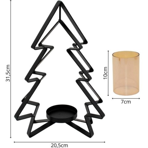 ŚWIECZNIK METALOWY 31,5CM CHOINKA MICA MICA