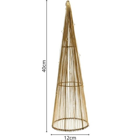 CHOINKA DEKORACYJNA ZŁOTA LED CIEPŁY BIAŁY 40CM