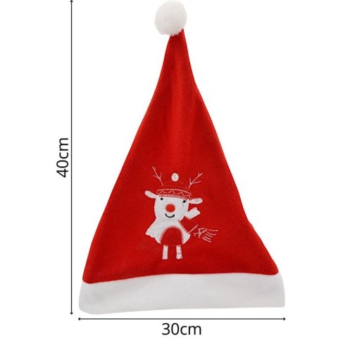 CZAPKA MIKOŁAJA KLASYCZNA 30X40CM RENIFER