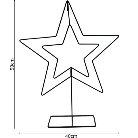 GWIAZDA DEKORACYJNA STOJAK METALOWA 50CM CZARNA MICA MICA