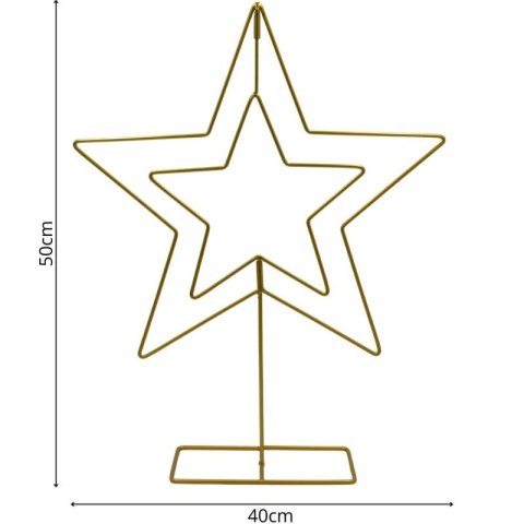 GWIAZDA DEKORACYJNA STOJAK METALOWA 50CM ZŁOTA MICA MICA
